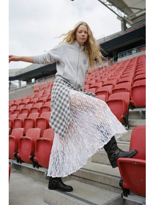 DeFacto A Kesim Yüksek Bel Dantel Maxi Etek F9518AX26SP