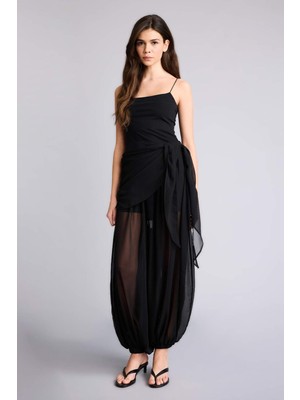 DeFacto Balloon Fit Normal Bel Standart Boy Şifon Pantolon H0067AX25WN