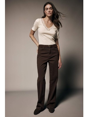 DeFacto %100 Pamuk Straight Fit Normal Bel Gabardin Pantolon H0092AX26SP