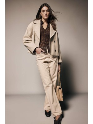 DeFacto %100 Pamuk Straight Fit Normal Bel Gabardin Pantolon H0092AX26SP