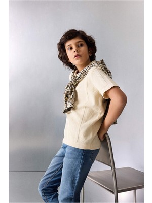 DeFacto Polo Yaka Dokulu Triko Kazak Erkek Çocuk G0902A826SP