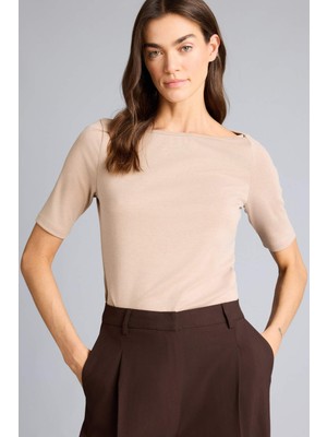 DeFacto Slim Fit Kayık Yaka Ribana Tişört G9547AX26SP