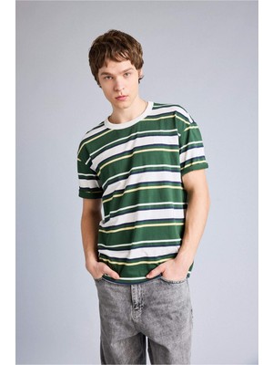 DeFacto %100 Pamuk Boxy Fit Baskılı Tişört F8667AX26SP