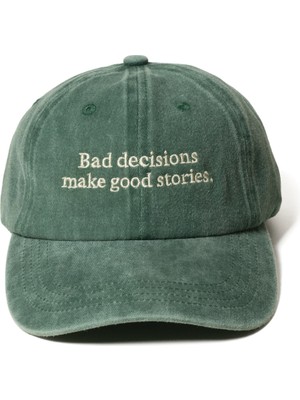 Nome Studio Nakışlı Şapka Eskitme Vintage Tarz Yıkamalı Pamuk Kumaşa Nakış Yazılı Şapka