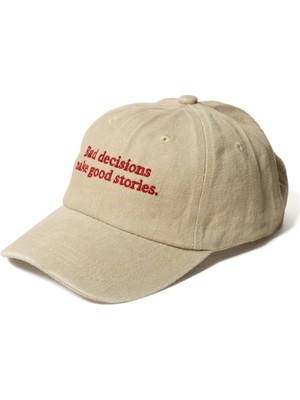 Nome Studio Nakışlı Şapka Eskitme Vintage Tarz Yıkamalı Pamuk Kumaşa Nakış Yazılı Şapka