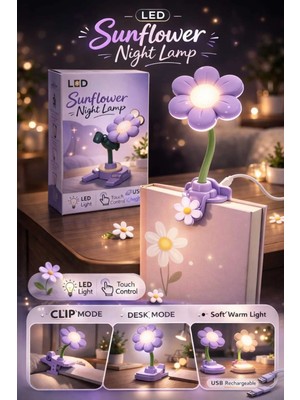 Banum Luxury Hediyelik Çiçek Temalı Kitab LED Lambasi