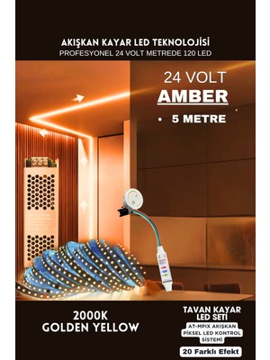 24 Volt Tavan Profesyonel Kayar LED Sistemi/ Metrede 120 Led/ Iz Gölge Yapmaz/ Yüksek Lümen Akışkan Kayar