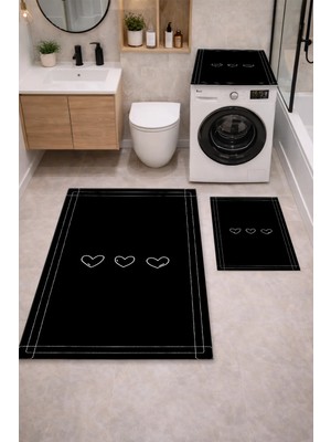Get Carpet 3’lü Banyo Paspas Takımı – Banyo Paspas Takımı ve Çamaşır Makine Örtüsü Matı Dijital Baskılı, Yıkanabilir, Klozet ve Makine Önü Set