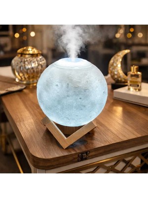 Banum Luxury 3D Dolunay Gece Lambası ve Buhar Makinası