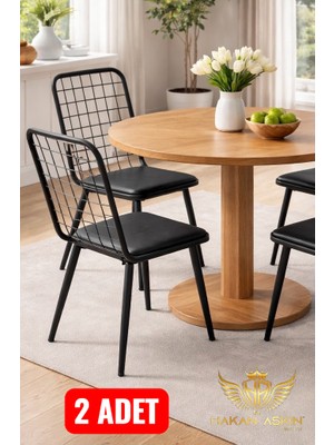 By Hakan Aşkın Borulu Lux 2x Adet Tel Sandalye Salon-Mutfak-Balkon-Çalışma Sandalyesi