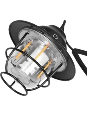 USB Şarjlı Retro LED Kamp Feneri - 4 Işık Modu, Su Geçirmez, Taşınabilir - Lisinya