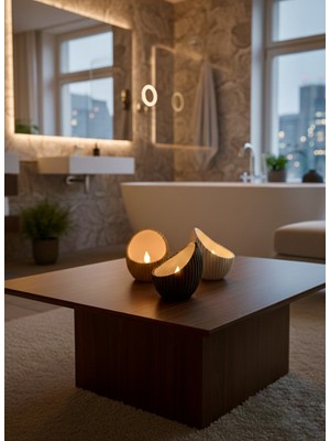 Piccomino Curve Serisi: Modern Geometrik Mumluk - Minimalist Tasarım Dekoratif Şamdan ve Estetik Obje