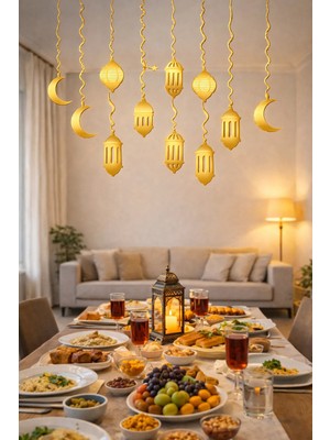 Pairla "İyi Bayramlar kaligrafisi", "Gold Sarkıtlar" Ramazan Hediyem,  Hoşgeldin Ramazan Süslemeleri