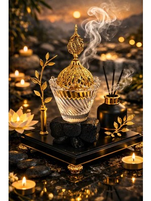 Banum Luxury Lux Cam ve Çelık Parçali Tütsü