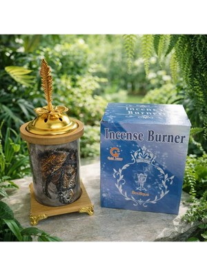 Banum Luxury Lux Ahşap Karişimli Altın Renkli Tütsüluk