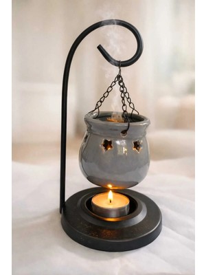 Banum Luxury Iki Parça Çelik ve Porselan Şık Tütsülük