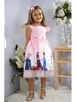 Diamondstar Kız Çocuk  Bayramlık Düğün Parti Doğum Günü Elbisesi 1/8 Yaş