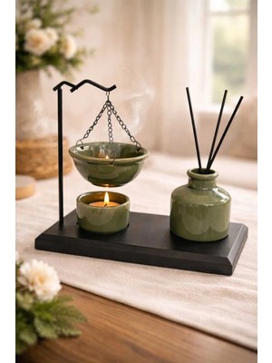 Banum Luxury 4 Parça Lux Tütsüluk Çelik ve Porselan