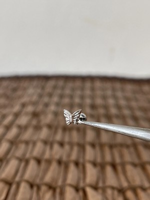 Aida Jewelss Gerçek Titanium G23  Kelebek Titanyum 7x1.2mm Labret Piercing