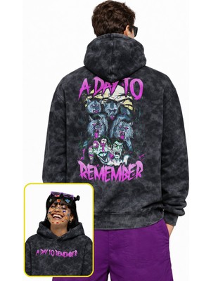 Fuddy Moda Unisex Oversize A Day To Remember Sırt Baskılı Kapüşonlu Yıkamalı Rock Band Sweatshirt