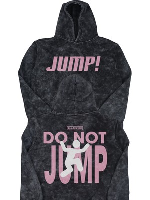 Fuddy Moda Unisex Oversize Kpop Do Not Jump Blackpink Sırt Baskılı Kapüşonlu Yıkamalı Sweatshirt