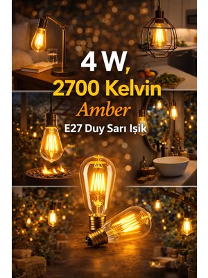 ZMR Lumıxa 4W 2700K Rustik Ampul Amber