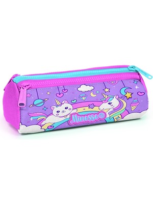 Minosso Unicorn Desenli Kız Çocuk Üç Bölmeli Kalem Çantası 6007