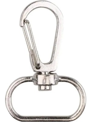 Orhan Çanta 50 Adet 2 cm Makrome Metal Anahtarlık Halkası Gümüş Paslanmaz Çelik Toptan Set