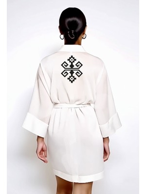 Kidilia Bereket Sembolü Motifli Müslin Kimono