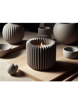 Lumiyo Modern Dekoratif Çizgili Mumluk – Minimal Tealight Mumluk