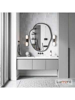 Lumora Mirror Design Doravia Antrasit Boyalı Mdf Çerçeveli Dekoratif Ayna