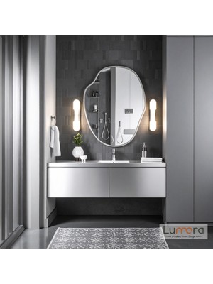 Lumora Mirror Design Doravia Gümüş Boyalı Mdf Çerçeveli Dekoratif Ayna