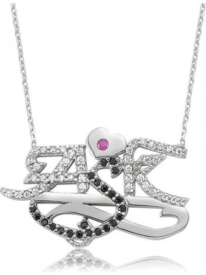 Marsilyan 925 Ayar Gümüş Aşk Kadın Gümüş Kolye PT0461139 (72)