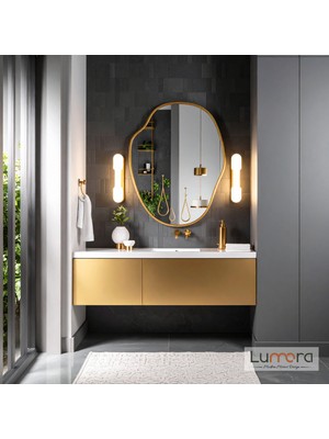 Lumora Mirror Design Doravia Gold Boyalı Mdf Çerçeveli Dekoratif Ayna
