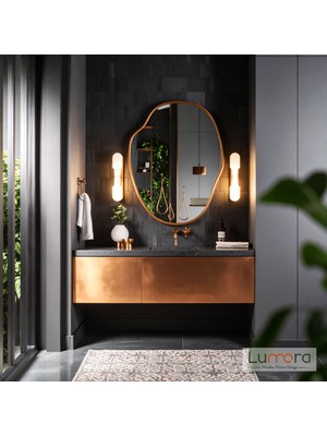 Lumora Mirror Design Doravia Bronz Boyalı Mdf Çerçeveli Dekoratif Ayna