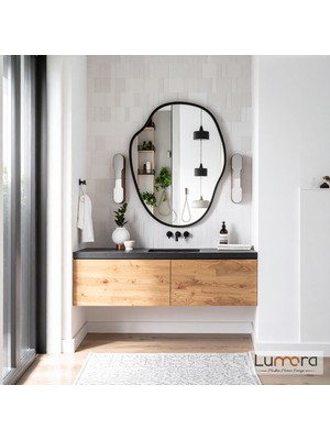 Lumora Mirror Design Doravia Siyah Boyalı Mdf Çerçeveli Dekoratif Ayna
