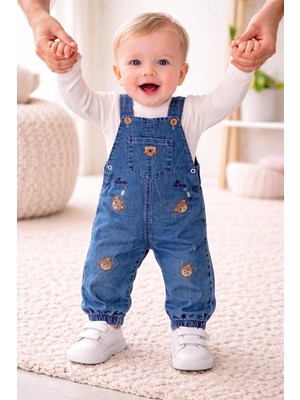 Bebek Kot Ayı Nakışlı Salopet