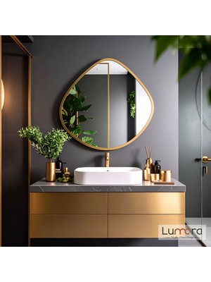 Lumora Mirror Design Zynor Gold Boyalı Mdf Çerçeveli Dekoratif Ayna