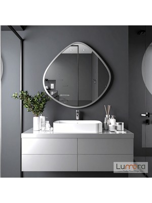 Lumora Mirror Design Zynor Gümüş Boyalı Mdf Çerçeveli Dekoratif Ayna