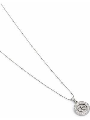 Sonsuzluk Figürlü Taşlı Gümüş Kolye – Zarif & Anlamlı Tasarım