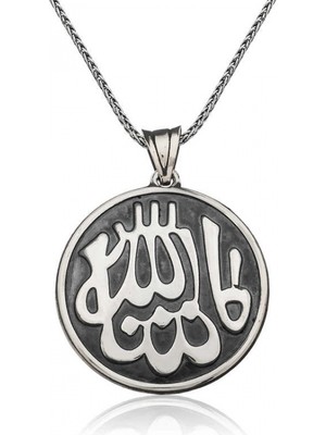 Marsilyan 925 Ayar Gümüş Maşallah Yazılı Gümüş Kolye PT2610764 (72)