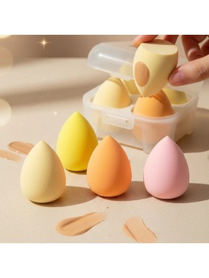 Pazarcan 4'lü Kapaklı Armut Makyaj Süngeri Seti