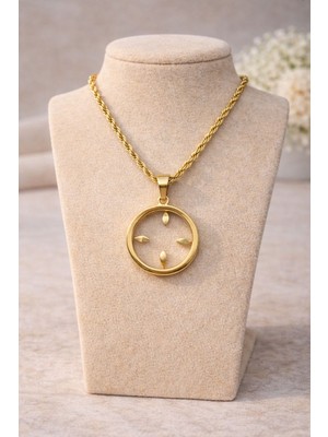 Vipfoni Sade Model Çeyrek ve Gram Koyulabilen Çelik Kolye