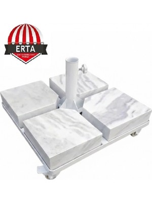 Erta 60 cm x 60 cm Mermerli Şemsiye Ayağı Altlığı Tekerlekli Stoplu Tüm Şemsiyelere Uyumludur