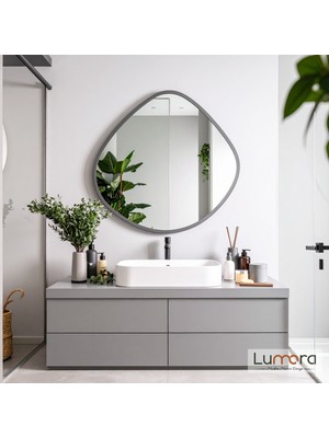Lumora Mirror Design Zynor Antrasit Boyalı Mdf Çerçeveli Dekoratif Ayna