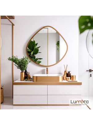 Lumora Mirror Design Zynor Bronz Boyalı Mdf Çerçeveli Dekoratif Ayna