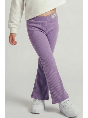 Breeze Kız Çocuk Tayt Bel Kısmı Arma Aksesuar Detaylı 3-7 Yaş, Lila