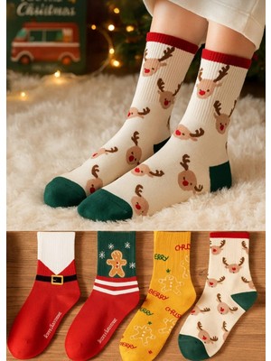 Unisex Yılbaşı Çorap 4'lü