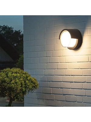 Braytron 15W Siyah Yuvarlak Dış Mekan LED Aplik - IP65 Su Geçirmez - 3000K/4000K