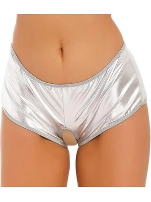 MTM My The Mall Giyim Fantezi Gümüş Özel Bölgeleri Açık Parlak Külot